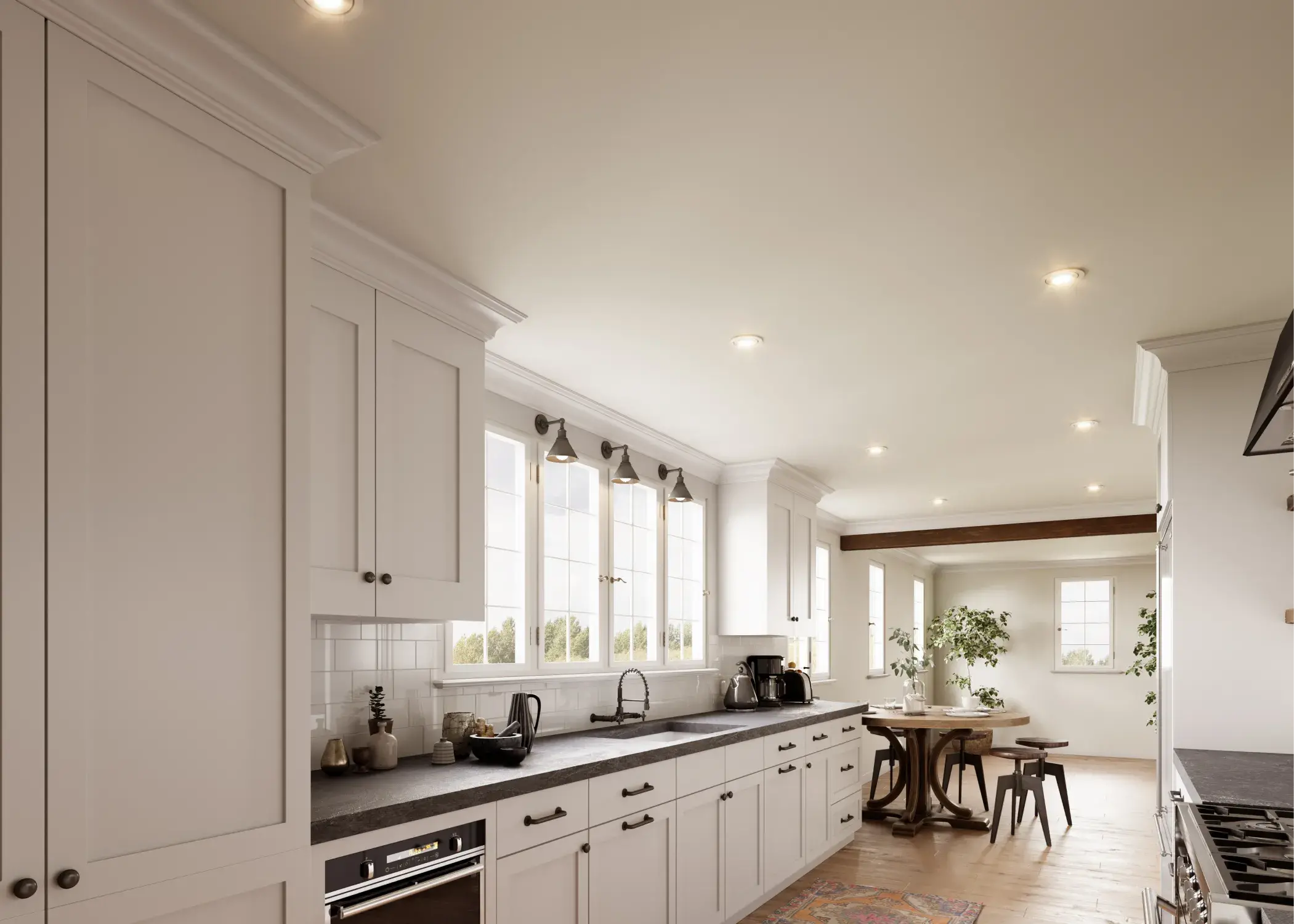 Сlassic white kitchen 3D render