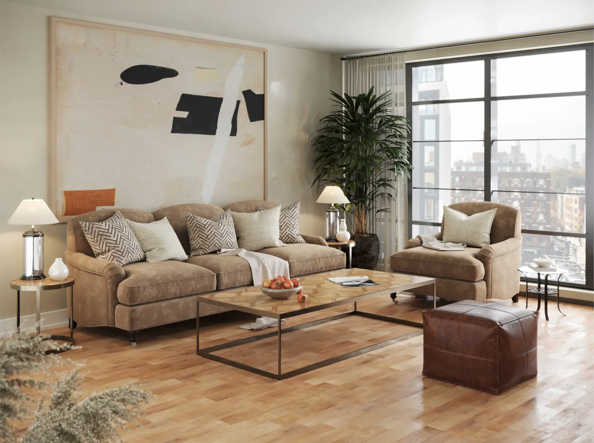 Living room 3D render